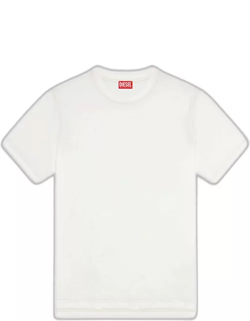 Diesel T-must-slits-n2 White cotton t-shirt with tonal print - T Must Slits