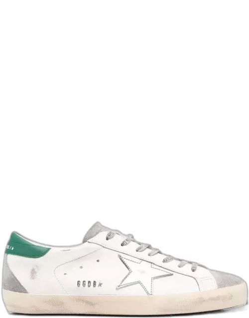 Golden Goose super-star White Low Top Sneakers With Embossed Logo And Contrasting Heel Tab In Leather And Suede Man