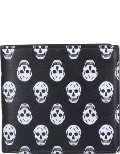 Alexander McQueen Leather Wallet With Skull Print