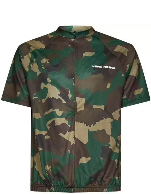 HERON PRESTON Camouflage Printed Mockneck T-shirt