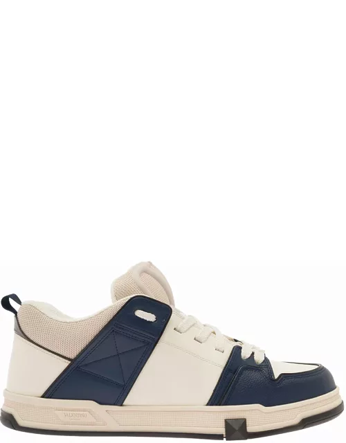 Valentino Garavani open Skate White Sneakers In Leather And Fabric Man