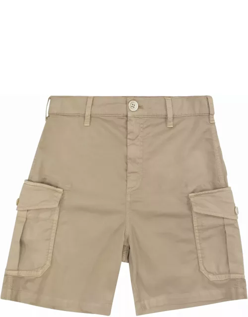 Brunello Cucinelli Garment-dyed American Pima Comfort Cotton Gabardine Bermuda Shorts With Cargo Pocket