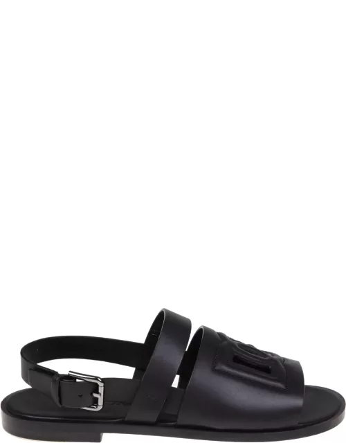 Dolce & Gabbana Dolce And Gabbana Leather Sandals With Quilted Dg Logo
