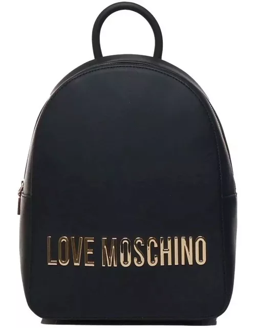 Moschino Logo Lettering Zipped Backpack