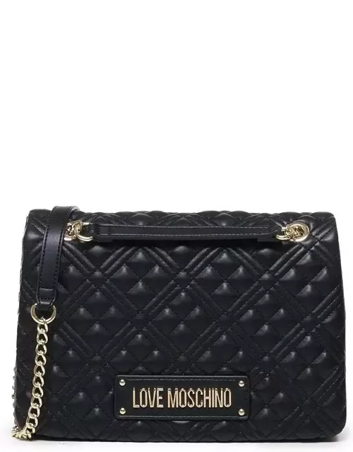 Moschino Logo Lettering Chain Linked Shoulder Bag