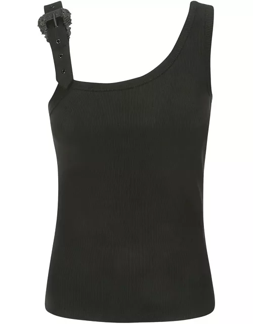 Versace Jeans Couture Buckle-embellished Ribbed Tank Top