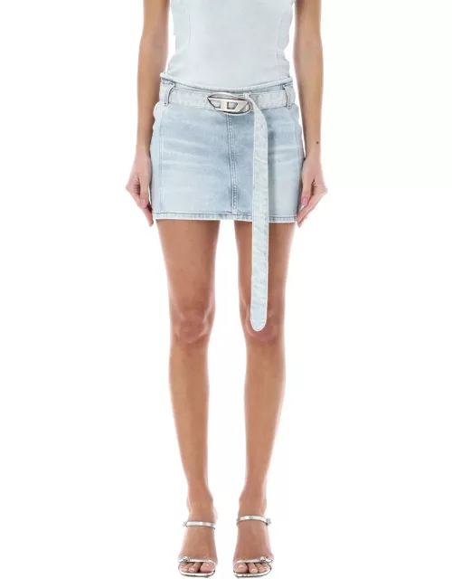 Diesel D-buckle Belted Denim Mini Skirt