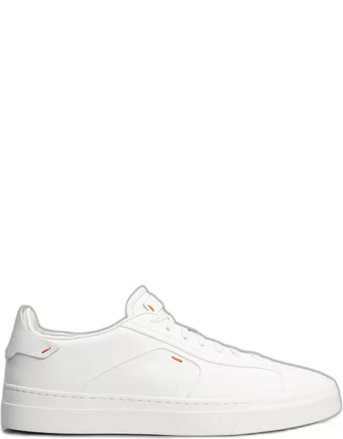 Sneakers In White Leather Santoni