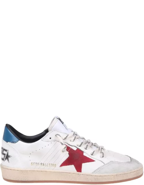 Golden Goose Ballstar Sneakers In White Leather And Suede
