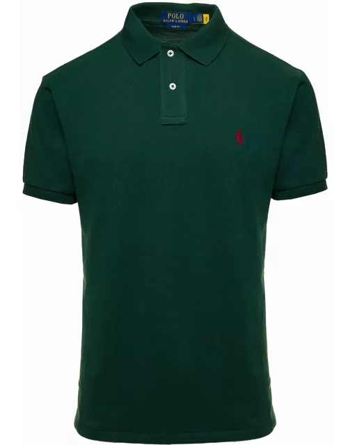 Ralph Lauren Green T-shirt With Short Sleeves And Embroidered Logo In Cotton Man