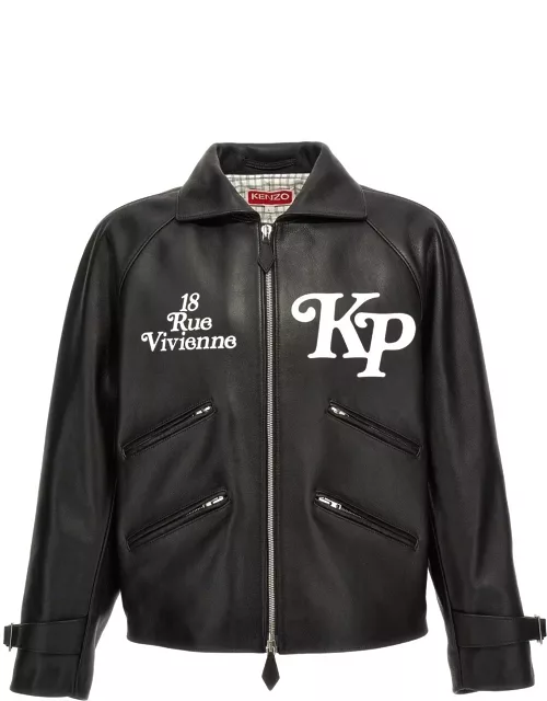 Kenzo By Verdy Leather Genderless Motorcycle Jacket