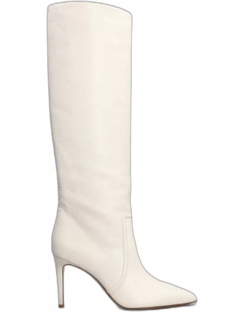 Paris Texas High Heels Boots In White Leather