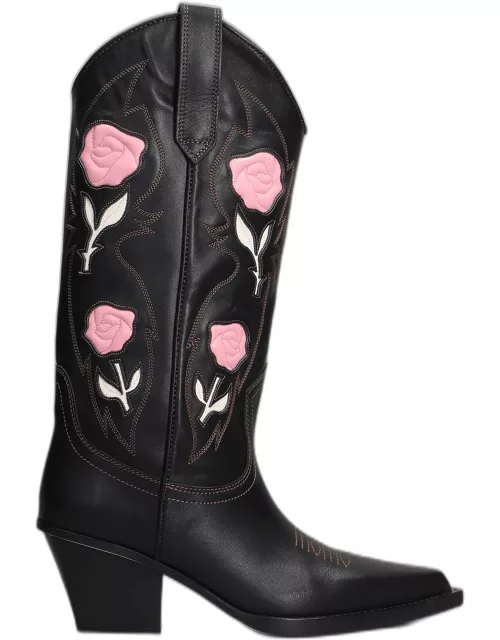 Paris Texas Rosalia Texan Boots In Black Leather