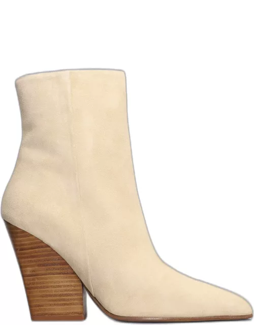 Paris Texas Jane Texan Ankle Boots In Beige Suede