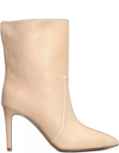 Paris Texas High Heels Ankle Boots In Powder Leather