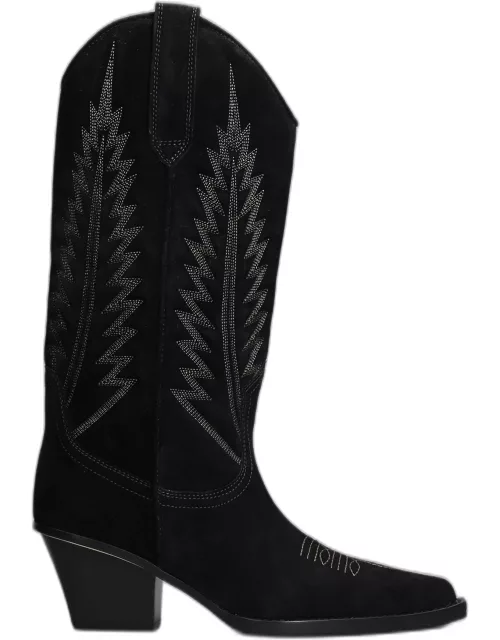 Paris Texas Rosario Texan Boots In Black Suede