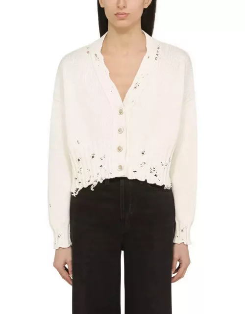 Marni Short Cardigan With White Cotton Wear