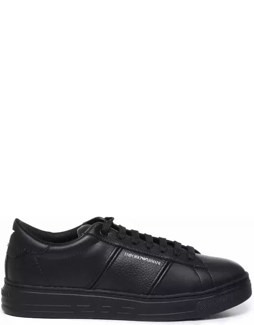 Emporio Armani Low-top Sneakers In Leather