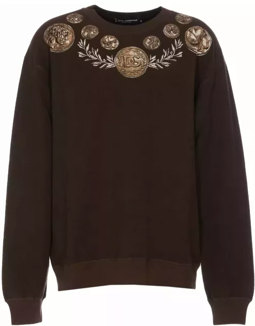 Dolce & Gabbana Coins Print Logo Sweatshirt