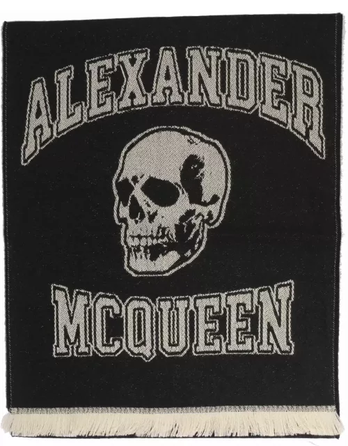 Alexander McQueen Varsity Skull Print Scarf