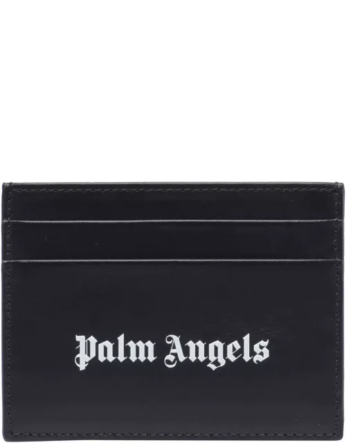 Palm Angels Black Calf Leather Card Holder