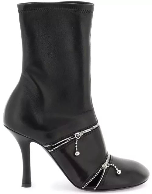 BURBERRY leather peep ankle boot