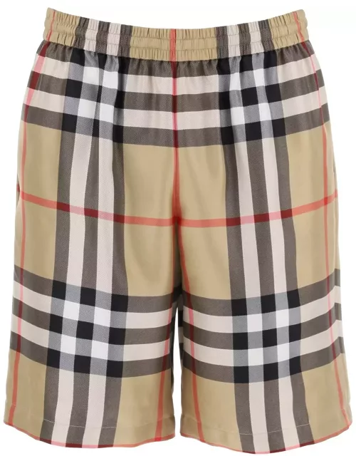 BURBERRY bradeston shorts in check silk