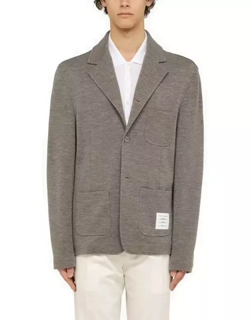 Grey virgin wool single-breasted jacket