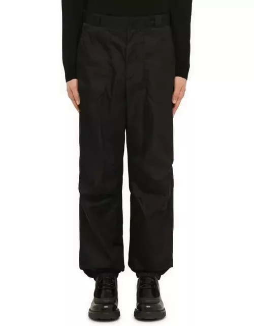 Black Re-Nylon trousers with logo triangle