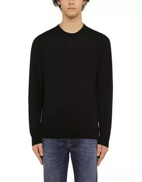 Black wool crewneck sweater