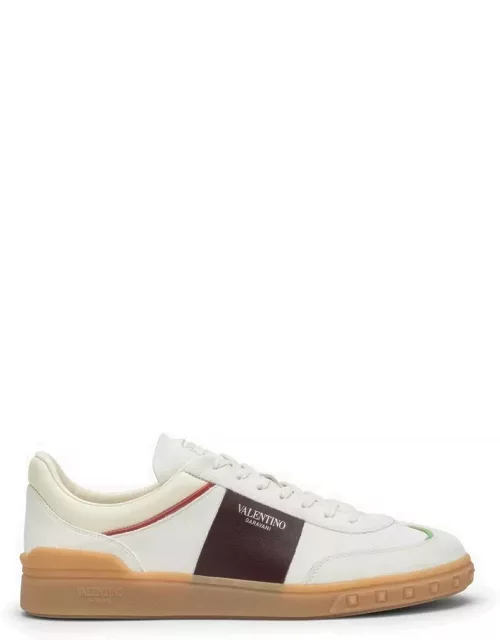 Upvillage ivory leather low top trainer