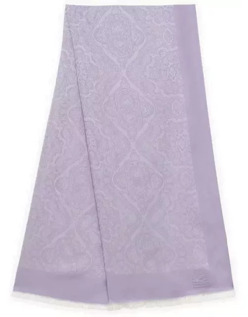 Lilac cotton blend scarf