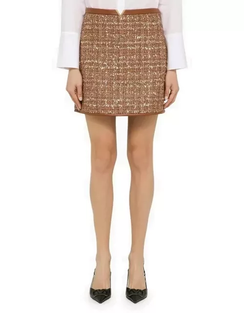 V Gold brown mini skirt