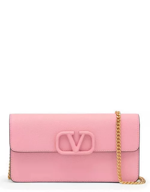 Vlogo pink bubble leather chain wallet