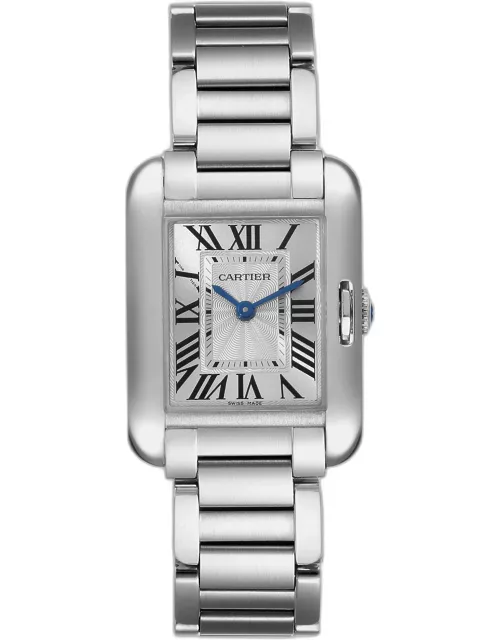 Cartier Tank Anglaise Small Silver Dial Steel Ladies Watch W5310022 30.2 x 22.7 m