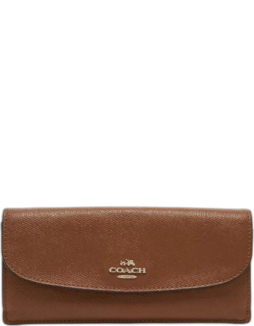 Coach Brown Leather Flap Continental Wallet