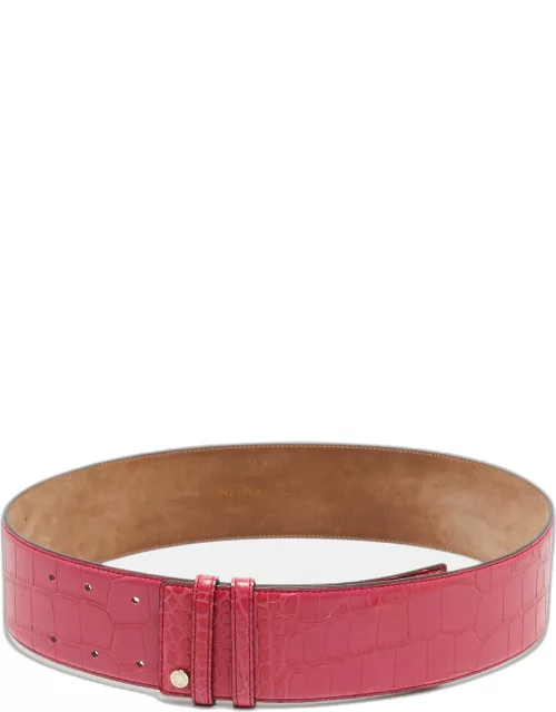 Jimmy Choo Pink Croc Embossed Leather Waist Belt 85 C
