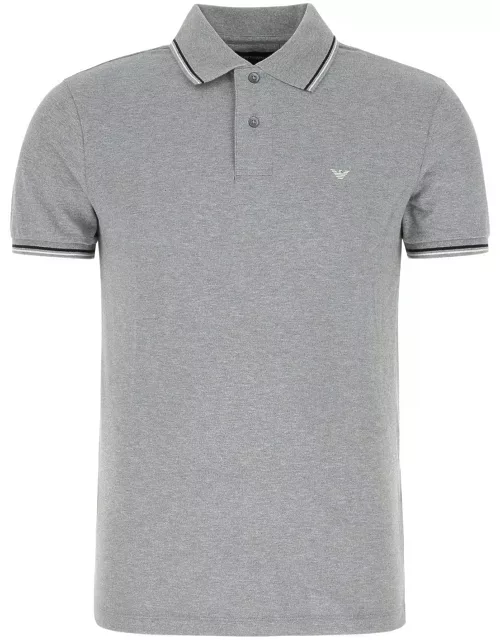 Emporio Armani Grey Stretch Cotton Polo Shirt