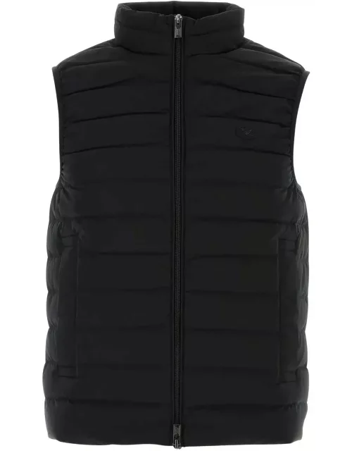 Emporio Armani Black Polyester Sleeveless Down Jacket