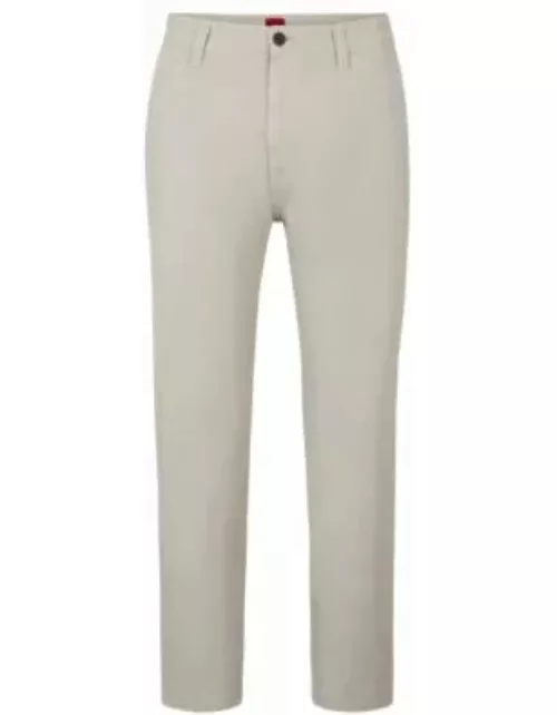 Tapered-fit chinos in cotton gabardine- Light Grey Men's Casual Pant