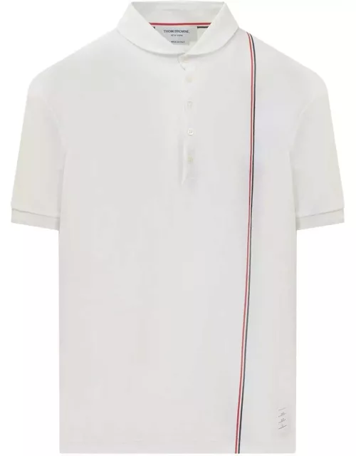 Thom Browne Rwb Striped Short-sleeved Polo Shirt