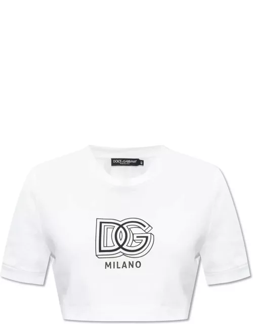 Dolce & Gabbana Cropped T-shirt With Logo