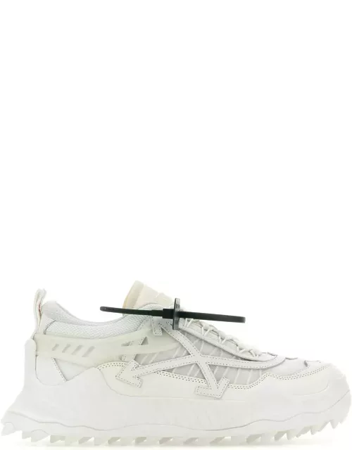 Off-White Odsy 1000 Sneakers In White Leather And Fabric Blend