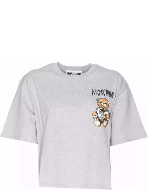 Moschino Bear Logo Cropped T-shirt