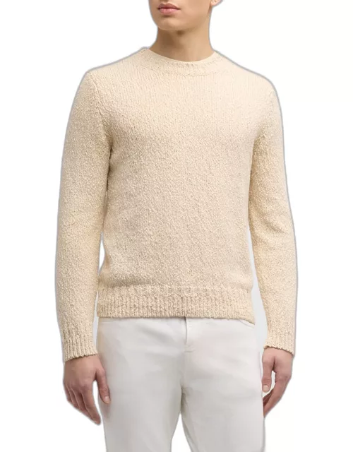 Men's Wool-Cashmere Fisherman Crewneck Sweater