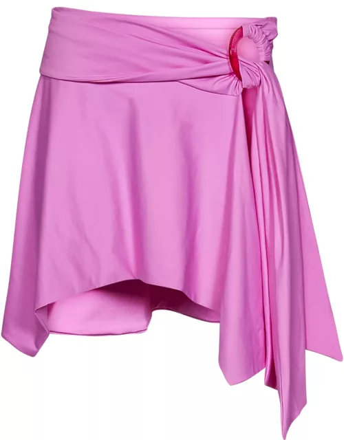 The Attico Pink Stretch Nylon Mini Skirt