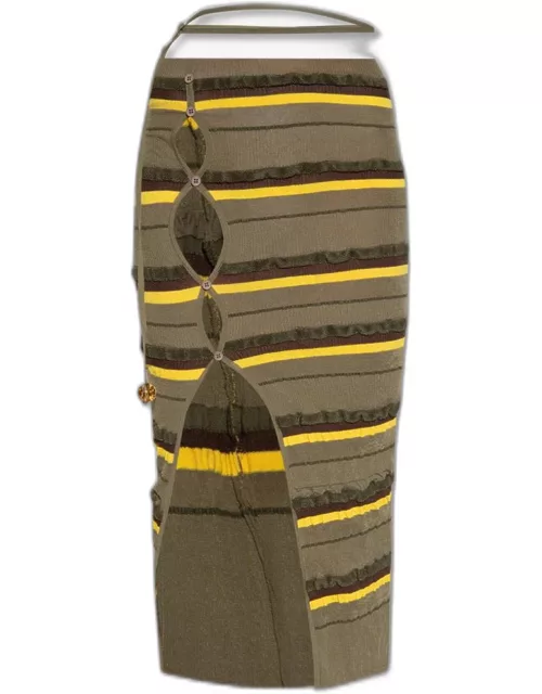 Jacquemus Concha Striped Knit Midi Dres