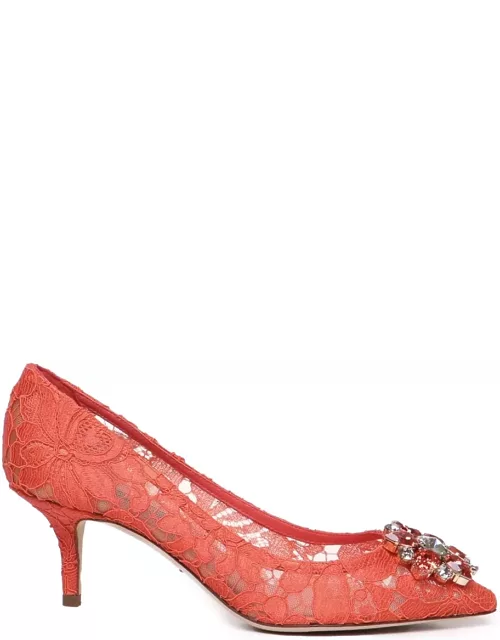 Dolce & Gabbana Taormina Lace Pumps With Crystal