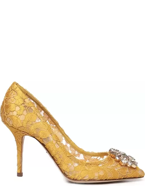 Dolce & Gabbana Bellucci Taormina Lace Pumps With Crystal