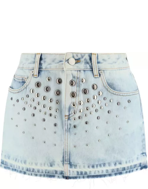 Alessandra Rich Denim Mini Skirt